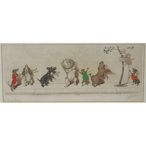 29 - Boris O'Klein 'Dirty Dogs of Paris: Le malentendu' print, 16x43cm, signed