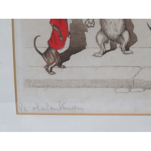 29 - Boris O'Klein 'Dirty Dogs of Paris: Le malentendu' print, 16x43cm, signed
