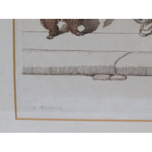 30 - Boris O’Klein 'Dirty Dogs Of Paris: La Queue' Print, 16x43cm, signed