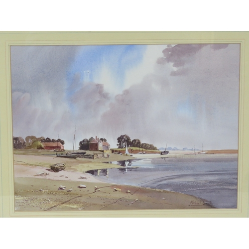 37 - Michael Crawley 'Burnham Overy Staithe Beach' watercolour,  25x34cm, signed, titled verso