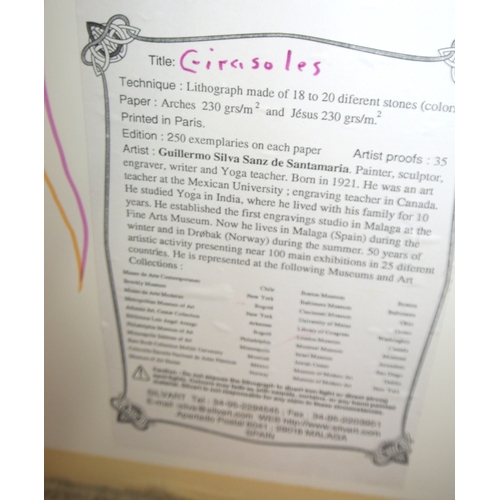 50 - Guillermo Silva Sands de Santamaria 'Girasoles' limited edition print 116/250 signed