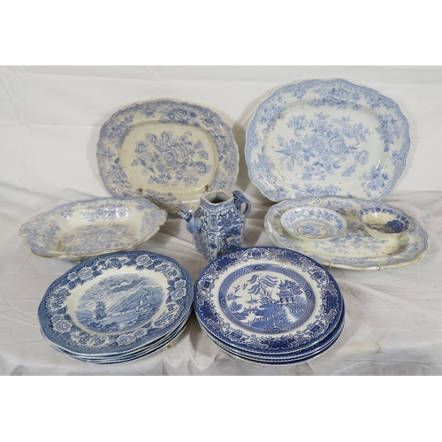 75 - Assorted lot of blue & white decorated ware in box