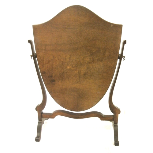 112 - Victorian style heart shaped swivel mirror with shaped columns & legs