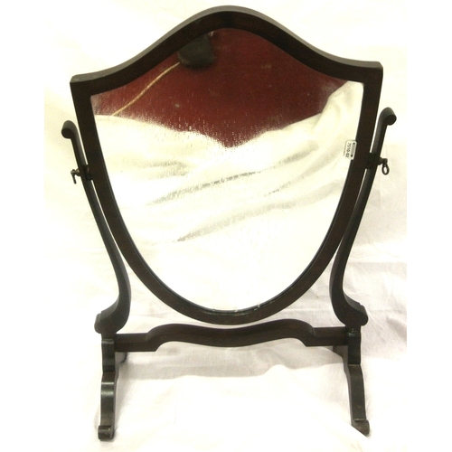 112 - Victorian style heart shaped swivel mirror with shaped columns & legs