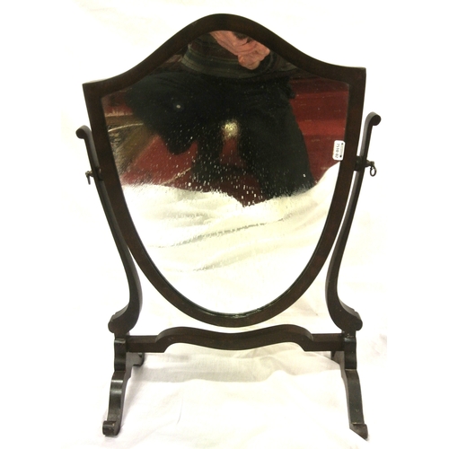 112 - Victorian style heart shaped swivel mirror with shaped columns & legs