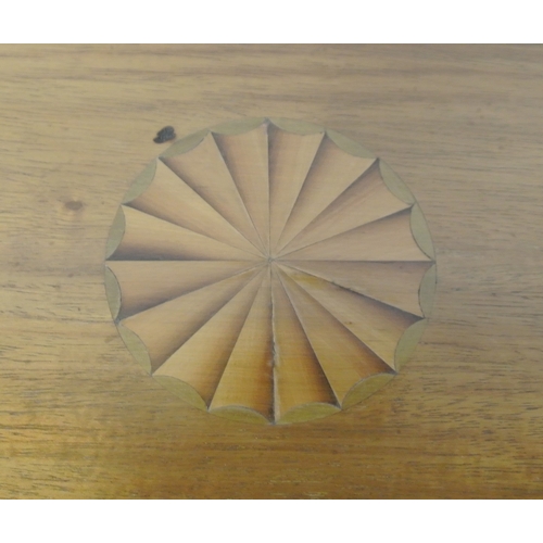 119 - Edwardian inlaid and crossbanded mahogany occasional table with wavy borders, shaped legs and stretc... 