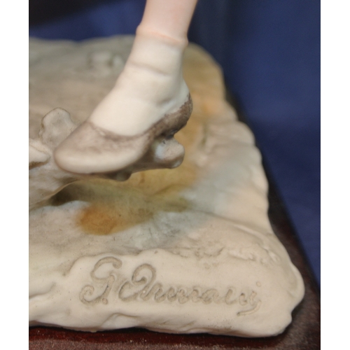 128 - Ornate Capodimonte group 'See-saw', with ornate foliate decoration