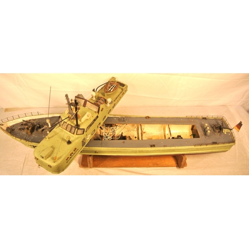 147 - Timber model of a E-boat, P760, on stand