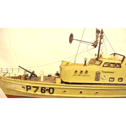 147 - Timber model of a E-boat, P760, on stand