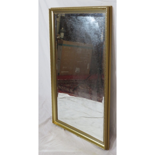179 - Edwardian design gilt framed bevelled glass wall mirror with decorated frame
