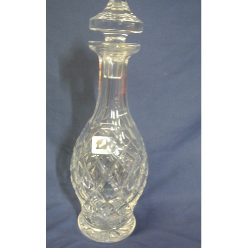218 - Waterford Crystal cut glass baluster shaped decanter with diamond decoration & stopper