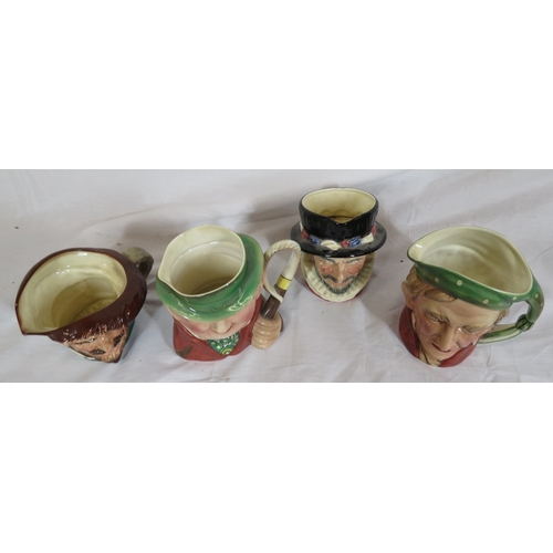 108 - 2 Royal Doulton and 2 Beswick toby jugs with shaped handles