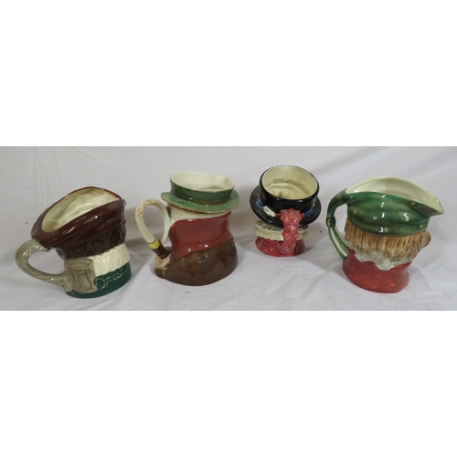 108 - 2 Royal Doulton and 2 Beswick toby jugs with shaped handles