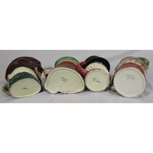 108 - 2 Royal Doulton and 2 Beswick toby jugs with shaped handles