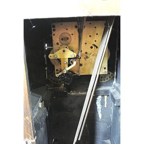 126 - Art Deco style walnut grandmother clock with chrome framed dial