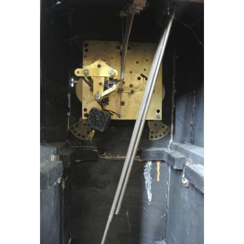 126 - Art Deco style walnut grandmother clock with chrome framed dial