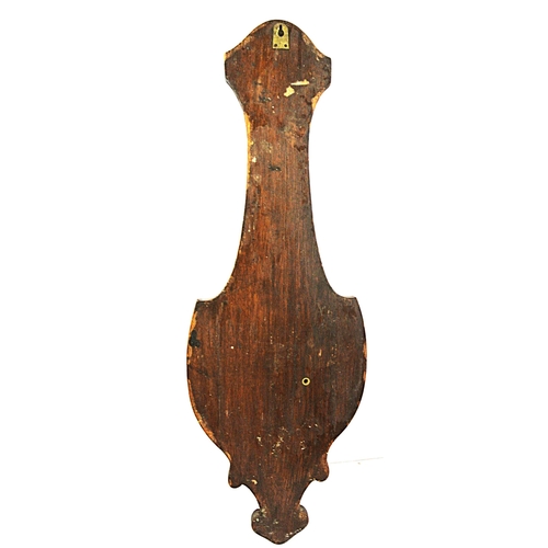 138 - Edwardian style oak wheel barometer with brass framed dial and thermometer