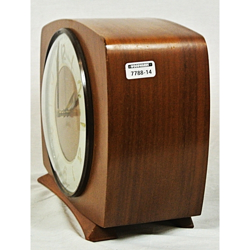 144 - Art Deco walnut cased 12 hour mantle clock by Smiths Industries Ltd