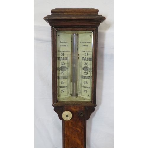 146 - Admiral Fitzroy stick barometer by Pastorelli & Rapkin Ltd, Hatton Garden, London