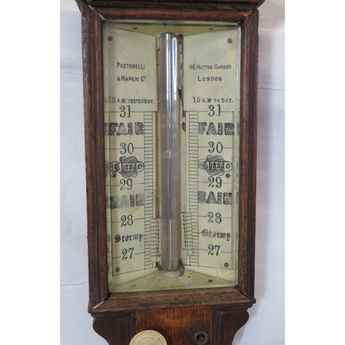 146 - Admiral Fitzroy stick barometer by Pastorelli & Rapkin Ltd, Hatton Garden, London