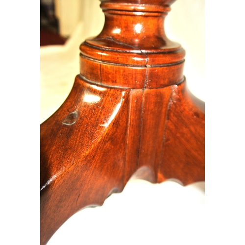 151 - Victorian style mahogany 3 tier round dumbwaiter with raised rims, revolving tiers, on hipped tripod... 