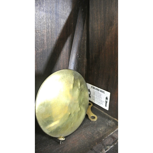 184 - French mahogany 12 hour wall clock with brass framed dial and pendulum