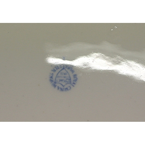 187 - Royal Worcester 24 piece breakfast service with blue and white dragon decoration with gilt rims