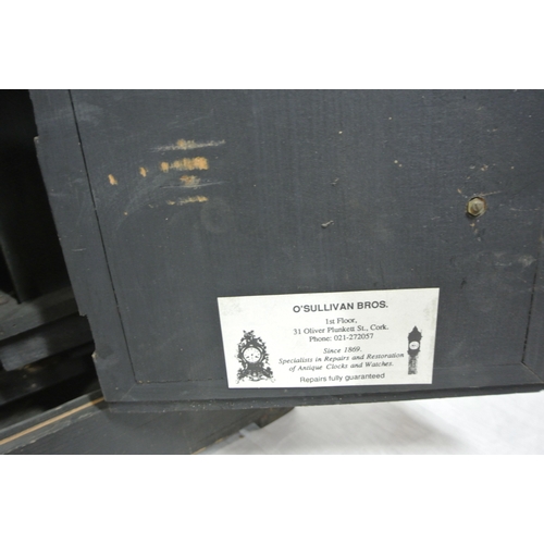 197 - French style mantle clock with angled top, round brass framed enamel dial, on bracket feet