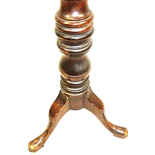 209 - Victorian mahogany round coat stand with lion mask hangers, twist reeded column, on hipped tripod wi... 