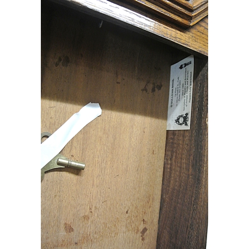 212 - Victorian style regulator wall clock with hexagonal top,  brass framed dial and pendulum