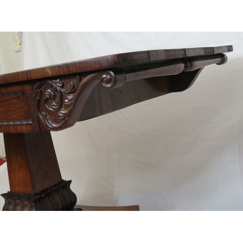 230 - Victoria oblong rosewood library or hall  table with two frieze drawers, scroll and foliate decorati... 