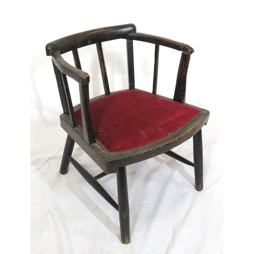 296 - Arts & crafts open armchair with railed back