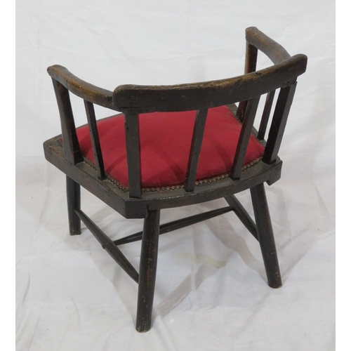 296 - Arts & crafts open armchair with railed back