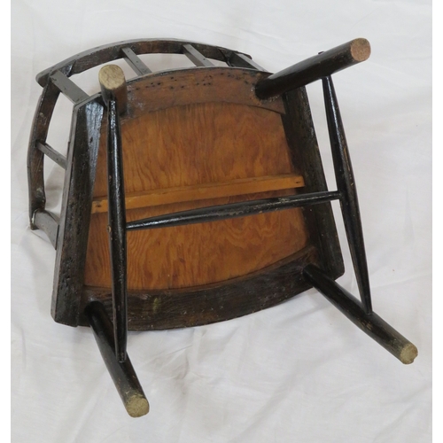 296 - Arts & crafts open armchair with railed back