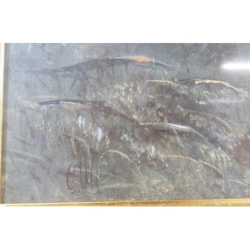 53 - George Wilson (Scottish,1848-1890) 'Moonlit scene with church' pastels, 58x88cm, signed