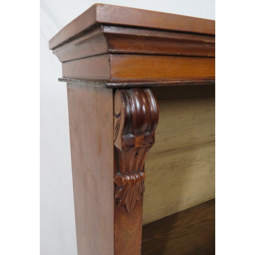 76 - Edwardian style open bookcase with adjustable shelving, on plinth