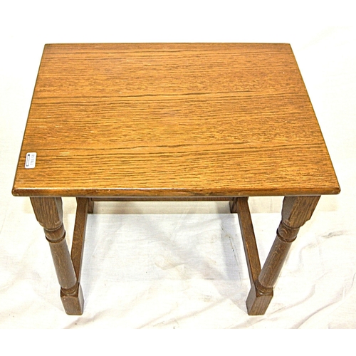 78 - Victorian style oak occasional table with turned columns