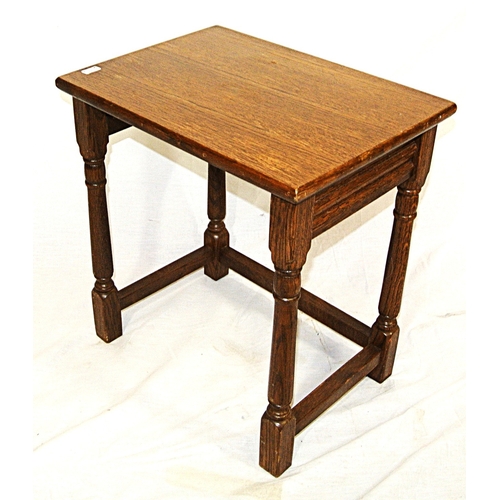 78 - Victorian style oak occasional table with turned columns