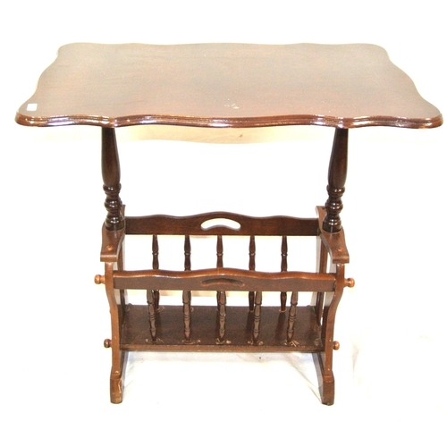 91 - Edwardian style canterbury table with wavy borders and shaped sides
