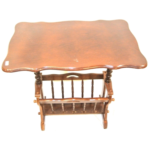 91 - Edwardian style canterbury table with wavy borders and shaped sides