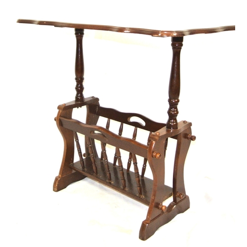 91 - Edwardian style canterbury table with wavy borders and shaped sides