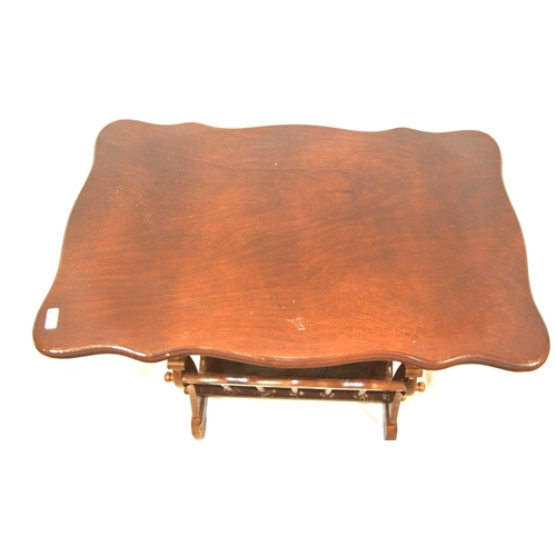 91 - Edwardian style canterbury table with wavy borders and shaped sides