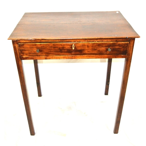 99 - Edwardian style side or hall table with frieze drawer, on square legs