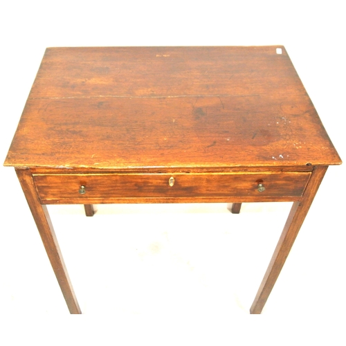 99 - Edwardian style side or hall table with frieze drawer, on square legs