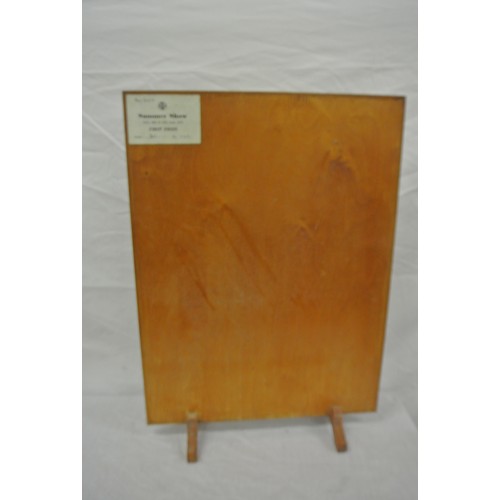 89 - Edwardian style hand crafted inlaid firescreen with ship decoration