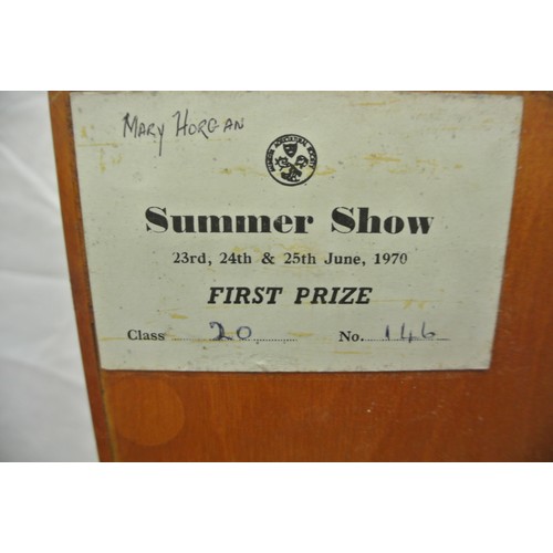 89 - Edwardian style hand crafted inlaid firescreen with ship decoration