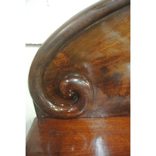 235 - Victorian mahogany sideboard with domed tray back, frieze drawer, 2 shelved side presses with panell... 