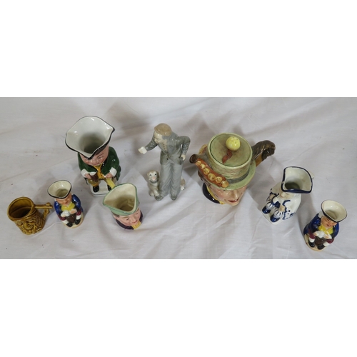 61 - Various vintage toby jugs, etc, in box
