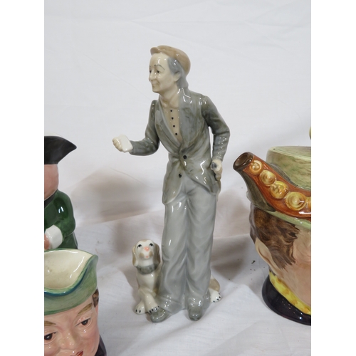 61 - Various vintage toby jugs, etc, in box