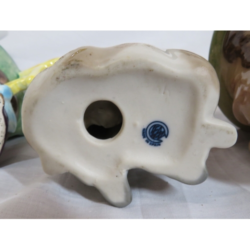 61 - Various vintage toby jugs, etc, in box